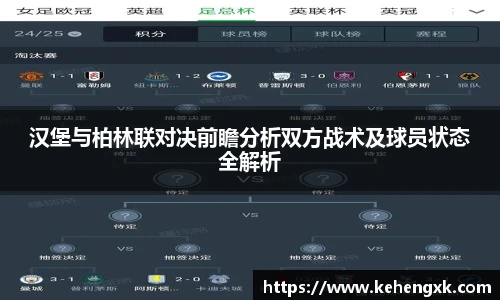 汉堡与柏林联对决前瞻分析双方战术及球员状态全解析